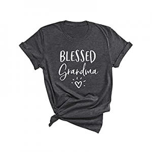 One Day Only！35.0% off MAOGUYUN Blessed Grandma Shirts for Women Blessed Shirts Tops Tee Short Sle..