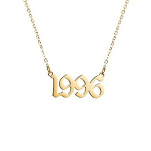 One Day Only！Year Necklace for Womens Girl now 52.0% off ,Initial Birth Year Number Necklace Men B..
