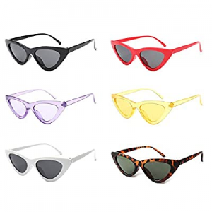 50.0% off 6 Pack Retro Tiny Cateye Sunglasses Transparent Candy Color Eyewear Clout Costume Access..