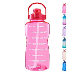 EYQ 1 Gallon/128 oz Water Bottle with Time Marker now 15.0% off , Carry Strap and Motivational Quo..