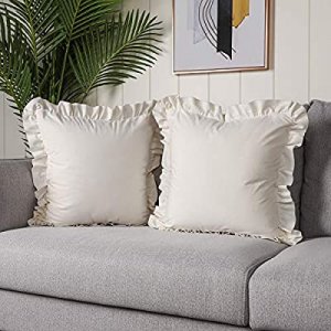 One Day Only！50.0% off Madizz Pack of 2 Extra Soft Velvet Decorative Fringe Throw Pillow Covers Lu..