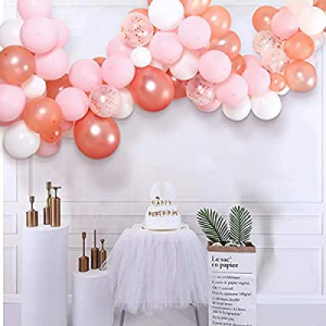 One Day Only！Pink Rose Gold Balloon Arch Garland Kit now 45.0% off , 110Pcs Party Decoration Ballo..