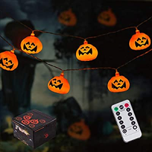 One Day Only！amadecohome Halloween String Lights now 50.0% off , 20 LEDs Pumpkin Lights 8 Modes fo..