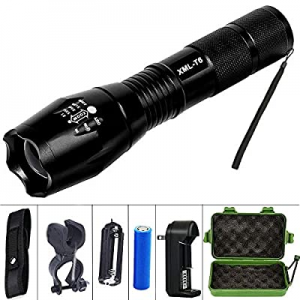 Flashlight now 50.0% off , Super Bright Powerful Zoomable LED Flashlight, XM L2 Adjustable Focus T..