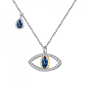 925 Sterling Silver Blue Evil Eye Pendant Necklace for Women Teen Girls Protection Jewelry now 50...