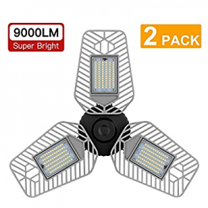 LZHOME 2-Pack LED Garage Lights now 23.0% off , Deformable LED Garage Ceiling Lights 9000 Lumens, ..