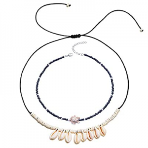 51.0% off EEPIRR VSCO Shell Choker Necklace Set Handmade Natutal Friendship Shell Beach Style 2 Pa..