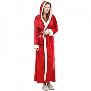 Full Length Fleece Robe Cozy Plush Long Warm Bathrobe with Waist Belt for Womens now 40.0% off 