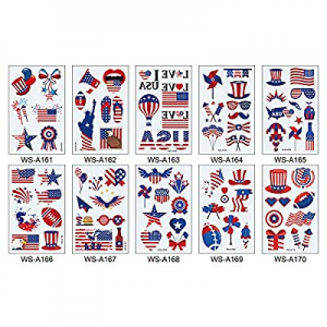 4th of July Decorations Temporary Tattoos 80 styles - Labor Day, America, Memorial Day, Independence