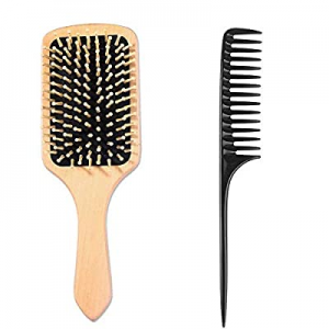 Piaou Hair Brush Best Natural Wooden Paddle Hair Brushes Set for Women Men Kids Small Travel Styling