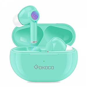Bluetooth 5.0 Wireless Earbuds -GOKOCO Enhanced Deep Bass Bluetooth Earphones with Smart Touch, Dual
