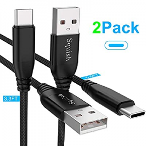 One Day Only！Squish USB Type C Cable (2 Pack/3.3ft&6.6 ft) now 50.0% off , USB C Cable Nylon Braid..