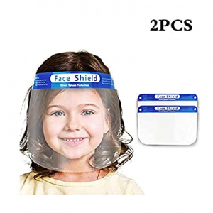 One Day Only！70.0% off Face Shield-2 Pack Anti-Fog Adjustable Full with Clear Stretchy Film Elasti..