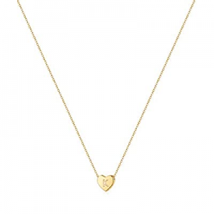 50.0% off PAERAPAK Letter Initial Necklace for Women - 14K Gold Filled Tiny Heart Pendant Letter N..