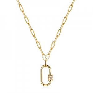 MONOZO Lock Necklace for Women now 50.0% off , 14K Gold Filled Padlock Lock Pendant Chain Necklace..
