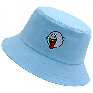 Distressed Mario Boo Hat Summer Travel Bucket Beach Sun Hat Cotton Embroidery Visor Outdoor Cap no..