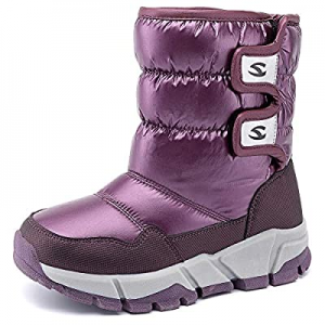 One Day Only！35.0% off UBFEN Kids Snow Boots Boys Girls Winter Warm Waterproof Outdoor Slip Resist..