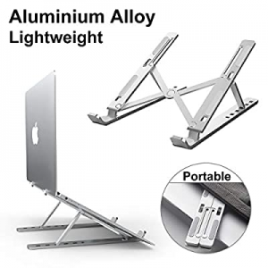 Laptop Stand Adjustable, DOB SECHS Aluminum 6-Levels Height Foldable Portable Laptop Riser, Ergonomi