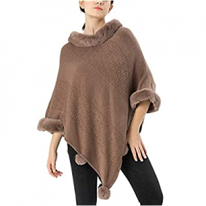 KMHZ Pullovers Sweater Elegant Cloak Sweater Crochet Poncho Shawl Cape now 55.0% off 
