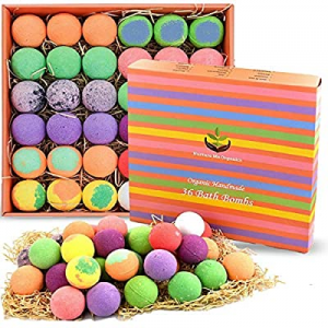 Bulk Bath Bomb Gift Set -36 Nurture Me Organics Bath Bombs, Large Bath Fizzies! Gift Box of Bulk Bat
