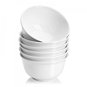 DOWAN Porcelain Cereal Bowls Set - 20 Ounces White Soup Bowls now 40.0% off , Lightweight Deep Bow..