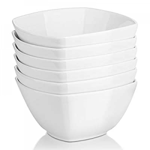 DOWAN Square Cereal Bowls Set of 6-27 Ounces Porcelain Soup Bowls now 40.0% off , White Serving Bo..