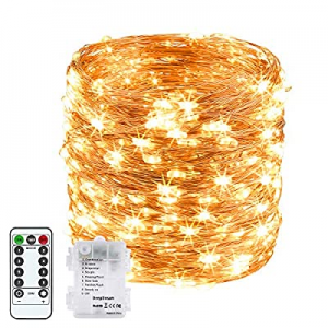 DeepDream 66ft 200 LEDs Fairy Light Battery Powered String Lights Copper Wire 8 Modes Twinkle now ..