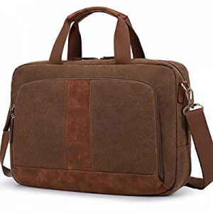 One Day Only！80.0% off Laptop Bag 17.3 Inches ECOSUSI Canvas Computer Messenger Bag Briefcases for..