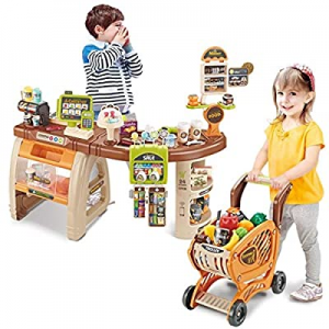 One Day Only！winwintom Play Cash Register Toys for Kids - Shopping Grocery Store Pretend Play Set ..