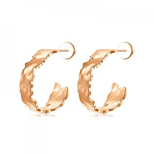 MONOZO Gold Hoop Earrings for Women now 50.0% off , 925 Sterling Silver Post Hypoallergenic 14K Go..