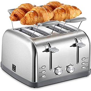 Yabano 4 Slice Toaster now 27.0% off , Retro Bagel Toaster with 7 Bread Shade Settings and Warming..