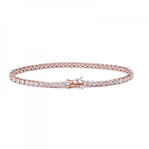 Jane Stone 18K Rose Gold Plated Cubic Zirconia Sterling Silver Tennis Bracelet for Women now 70.0%..