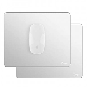 Ultra-Quiet Sleek No Scratchy Noise Ultra-Thin Non-Slip Hard Silver Metal Aluminum Mouse Pads for Ap