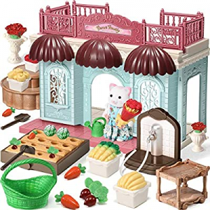 One Day Only！Geyiie Dollhouse Kit Set - 30pcs Doll House Playset and Kids Gardening Set now 80.0% ..