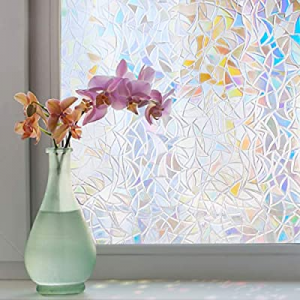 bofeifs Rainbow Window Film Static Cling Decorative Privacy Reusable Glass Film for Home now 51.0%..