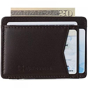 One Day Only！40.0% off Alpine Swiss Mens Oliver RFID Safe Minimalist Front Pocket Wallet Smooth Le..