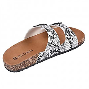 50.0% off JENN ARDOR Women's Slide Sandals Slip on Cork Slides Flat Shoes with 2 Strap Adjustable ..