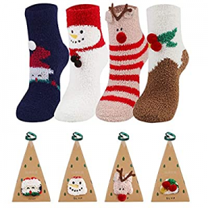 B bangcool Christmas Holiday Fuzzy Socks Bulk now 40.0% off , Fluffy Xmas Slipper Bed Crew Socks C..