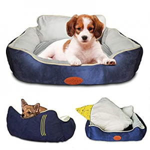 One Day Only！HOMEYA Pet Dog Beds for Small/Medium/Large Dogs now 40.0% off , Plush Bolster Rectang..