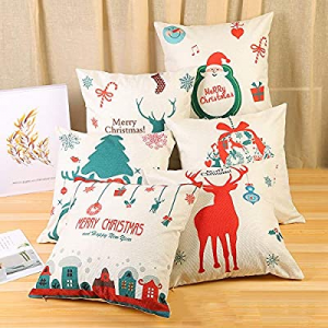 One Day Only！6 Packs Christmas Pillows Covers 18 X 18 Christmas Decorations Pillows Covers Christm..