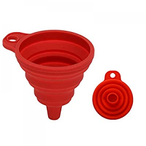 Collapsible Funnel, Foldable Kitchen Funnel for Water Bottle Liquid Transfer Food Grade(Red) now 5..