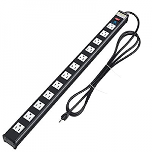 AXTRA 12-Outlet Surge Protector Power Strip, 9-Foot Heavy-Duty Cord, 450 Joules, 15-amp Circuit Brea
