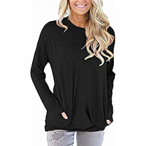 Akihoo Women Casual Loose Fit Tunic Top Baggy Comfy Graphic Blouse with Pockets now 40.0% off 