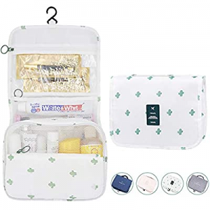 Hanging Toiletry Bag, Water-Resistant Travel Cosmetic Organizer with Hanging Hook, Foldable Portable