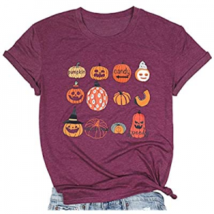 VILOVE Women Halloween Pumpkin Face Costume Cute T Shirts and Causal Pullover Sweatshirts Tops now..