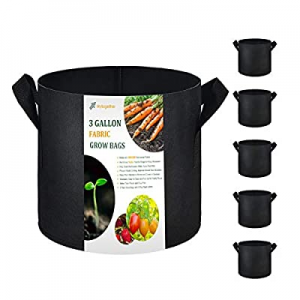 Skytogether 5-Pack 3 Gallon Plant Grow Bags now 50.0% off , Aeration Fabric Pots with Handles, Hea..