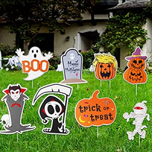 DMIGHT Halloween Decorations Outdoor now 50.0% off ,8 Pack Large Size Trick-or-Treat Corrugate Pum..