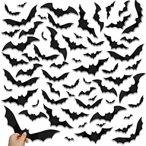 Halloween Larger 3D Bats Decoration now 30.0% off , Scary PVC Large Bat Wall Sticker DIY Window De..