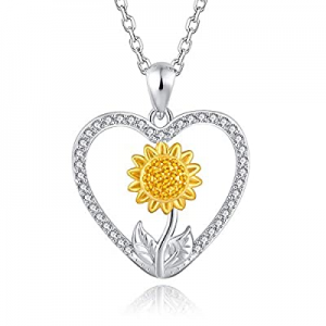 50.0% off You are My Sunshine Sunflower Necklace 925 Sterling Silver I Love You Forever Sun Flower..