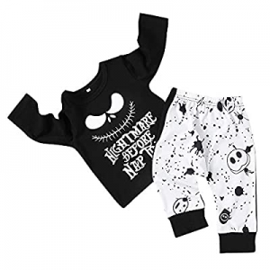 50.0% off Halloween Todder Baby Boy Girl Clothes 2PCs Outfit Set Nightmare Before Nap Time T-Shirt..